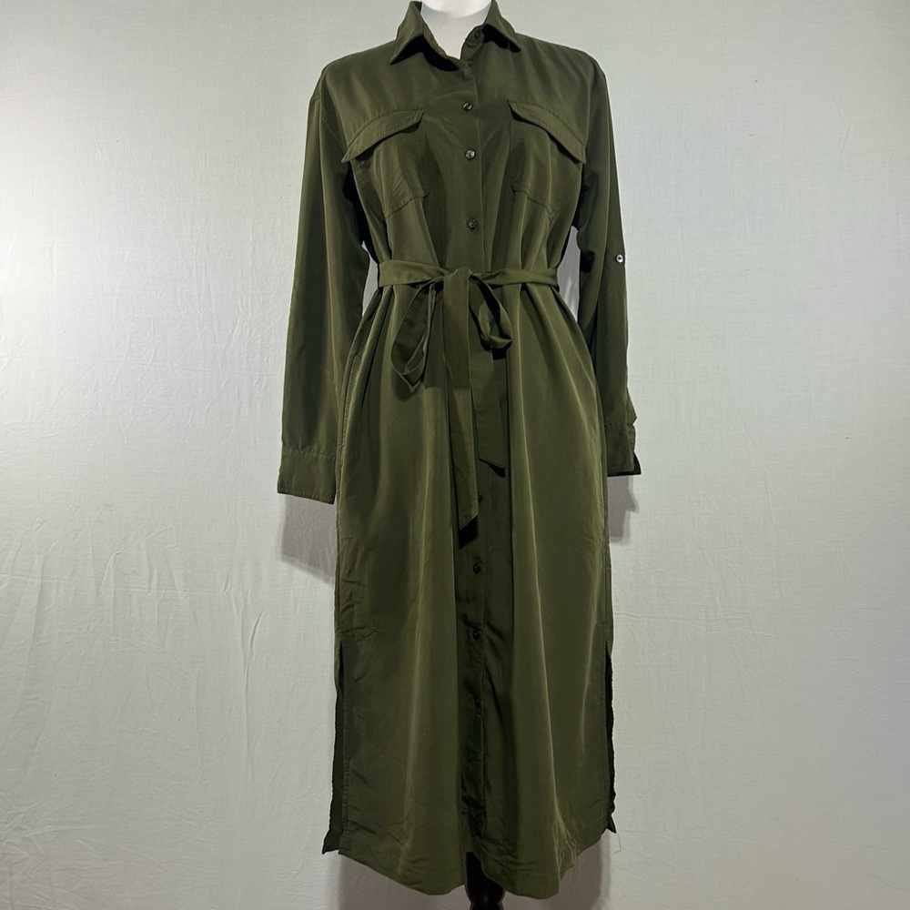 Old Navy belt Waist-Defined Utility Midi Dress size M